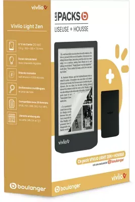 Liseuse eBook VIVLIO Coffret 2en1 Light ZEN+Housse