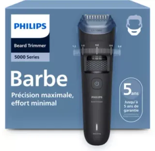Tondeuse barbe PHILIPS BT5775/15 Series 5000, molette réglable, 40 hauteurs de coupe, précision 0,2 mm, autonomie 100 mn