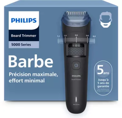 Tondeuse barbe PHILIPS BT5775/15 Series 5000, molette réglable, 40 hauteurs de coupe, précision 0,2 mm, autonomie 100 mn