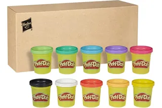 Play-Doh, Pack de 10 Pots de Pâte à Modeler, 10 x 56 g, Couleurs Vives, Activités Créatives pour Filles et Garçons Dès 2 Ans, Idèe Cadeaux pour Anniversaires