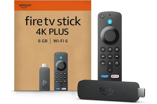 Amazon Fire TV Stick 4K Plus, avec prise en charge du Wi-Fi 6 et des technologies Dolby Vision/Atmos et HDR10+, Trouvez vos séries plus rapidement avec Alexa+