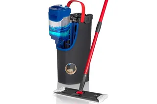 Vileda - H2pro Balai Plat - Système Innovant à Double Réservoir Distinct - Balai Plat avec Recharge Microfibre - Sépare l'eau Propre et Sale pour Une Hygiène Impeccable - Design Ergonomique