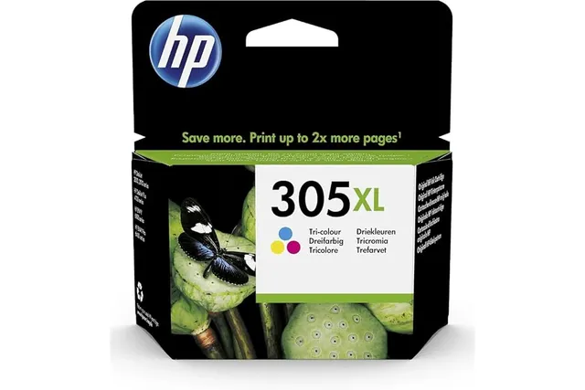 HP 305XL Cartouche d'encre Tricolore Authentique (3YM63AE) DeskJet 2300, DeskJet 2700, DeskJet Plus 4100, Envy 6000 Envy Pro 6400 200 Pages