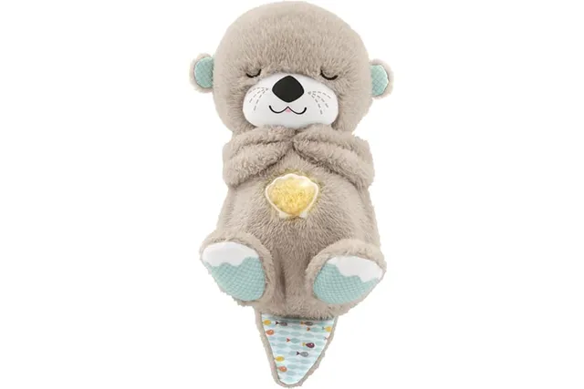 Fisher-Price Ma Loutre Câlins Bonne Nuit, Peluche pour bébé | Machine sonore portable, mouvement de respiration, jusqu'à 30 min de musique et lumières, nouveau-nés 0+ mois, FXC66