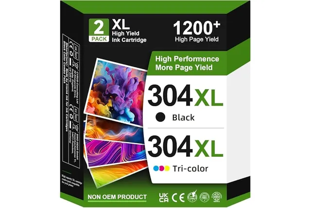 304XL Cartouches d'encre Remplacement pour Cartouche HP 304 XL Encre HP 304 pour DeskJet 3720 2620 3760 3762 2634 2622 2630 3750 2600 3730 3764 Envy 5030 5010 5020 5000 5032 (1 Noir, 1 Couleur)