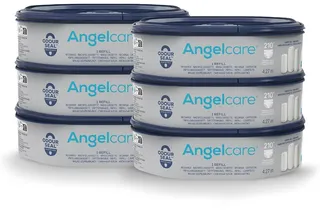 Angelcare recharges Octo x6 - 1080 couches emballées Poubelle à Couches | Compatible DressUp ClassicXL - Technologie Odor Seal - jusqu'à 1080 Couches / 6 mois / recharge - Fabriqué en France