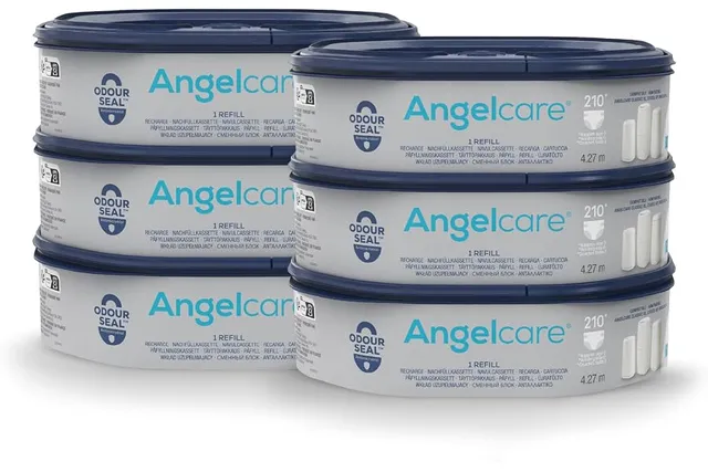 Angelcare recharges Octo x6 - 1080 couches emballées Poubelle à Couches | Compatible DressUp ClassicXL - Technologie Odor Seal - jusqu'à 1080 Couches / 6 mois / recharge - Fabriqué en France