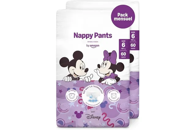 By Amazon Disney - Couches-Culottes - Taille 6 (+15kg) - 120 unités (2 paquets de 60)