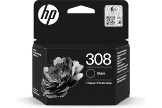 HP 308 Noir, Cartouche Encre Originale | Compatible avec Envy 6110e, 6120e, 6122e, 6130e, 6132e, 6520e, 6530e, 6532e, 160 pages (7FP21UE)