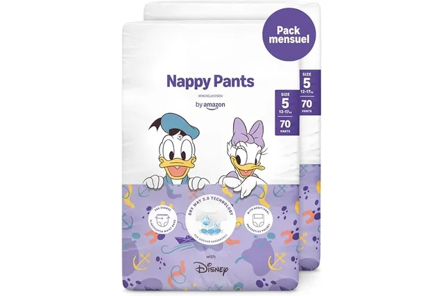 By Amazon Disney - Couches-Culottes - Taille 5 (12kg-17kg) – 140 unités (2 paquets de 70)
