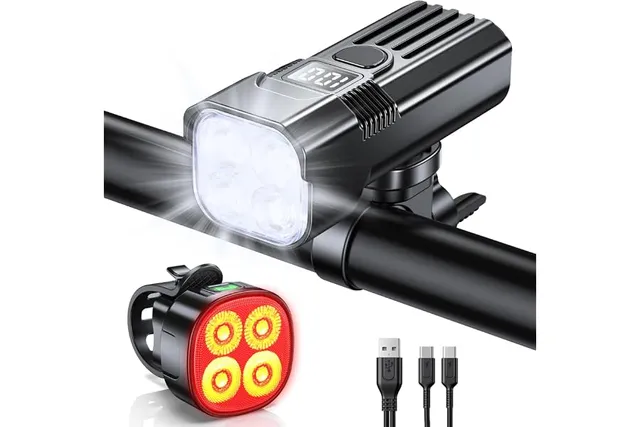 Mohard Lumière Vélo Avant et Arrière, [2000LM Super Lumineux & 4+7 Modes] | [Écran LED de Batterie] Eclairage Velo Rechargeable 3000mAh, Lampe Velo Étanche IP65, Feu Arriere Phare Velo pour Cycliste