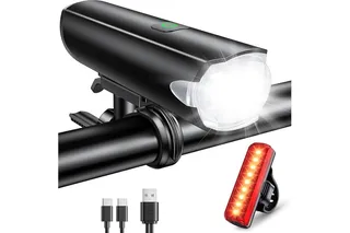CIRYCASE Lumiere Velo 1200LM à Faisceau Large, 3+5 Modes Eclairage Velo | Étanche IP65, Lampe Velo Avant et Arriere LED Puissantes Rechargeable, Phare Feu Arrière Vélo Longue Autonomie pour VTT/Route