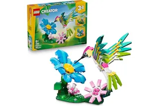 LEGO Creator 3-en-1 Animaux Sauvages : Le Colibri coloré 31384 | Jouet oiseau pour fille dès 8 ans, se transforme en figurine de papillon ou poisson, décoration, idée cadeau, 312 pièces