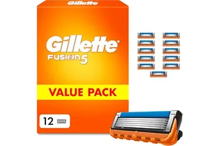 Gillette Lames de Rasoir Homme Fusion 5, Pack de 12 | Recharges Longue Durée, en Acier Inoxydable, Bande Lubrifiante, Micro-Lamelles, 1 Rechange Jusqu’à 20 Rasages