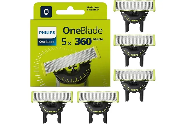 Philips OneBlade Original 360 lames, pour tous les modèles OneBlade et Pro, 5 pièces (modèle QP450/50)