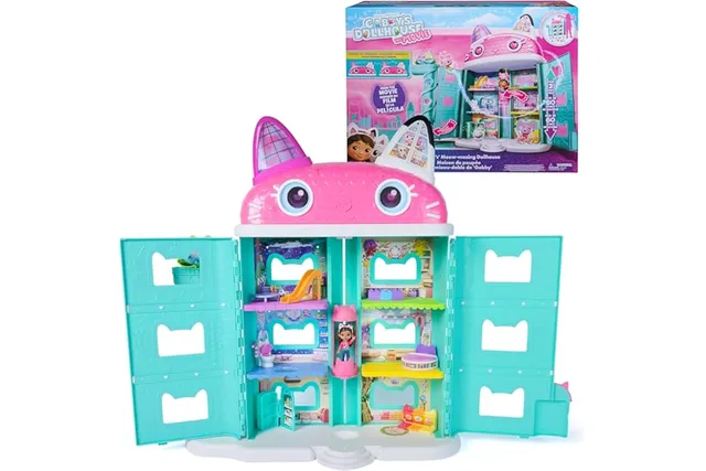 Gabby Et La Maison Magique - Maison De Poupée 60 Cm - 1 Figurine Gabby | 7 Meubles - 3 Accessoires - 2 Boîtes Surprises - 2 Planches Stickers - Compatibles Avec Les Pièces Gabby - Dès 3 Ans