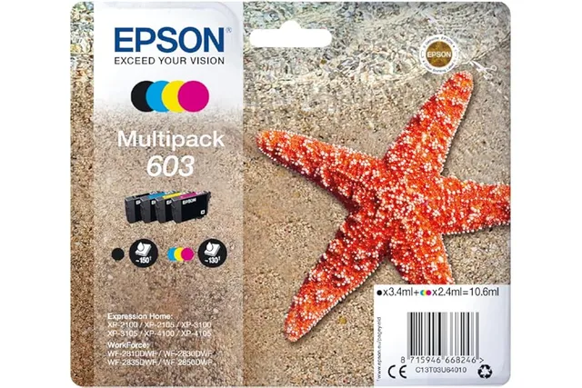 Epson 603 Starfish Genuine, 4-Colours Multipack Ink Cartridges