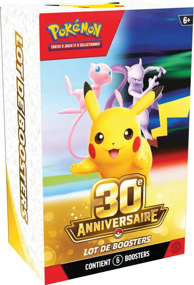 6 boosters Pokémon 30e Anniversaire