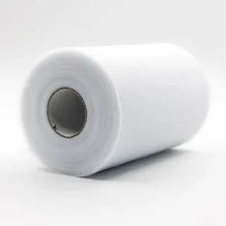 91m x 15cm ! Tissu de bobine de rouleau de tulle pour les décorations d'artisanat Tutu Mariages Costumes Jupes Fêtes Cadeau Bow baby shower, Beaucoup de couleurs disponibles. (Blanc)