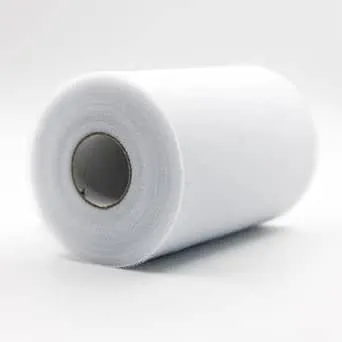 91m x 15cm ! Tissu de bobine de rouleau de tulle pour les décorations d'artisanat Tutu Mariages Costumes Jupes Fêtes Cadeau Bow baby shower, Beaucoup de couleurs disponibles. (Blanc)