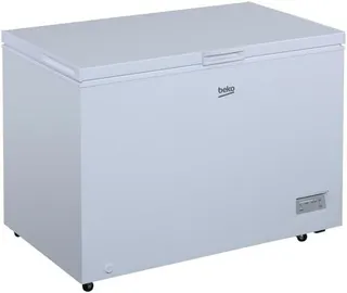 Beko CF316EWN Congélateur coffre, congélateur coffre, 308 l de volume utile, 1 panier de congélation, alarme de température, roulettes de transport, système d'affichage LED, 40 dB(A), utilisable dans