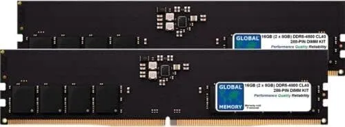 16GB (2x8GB) DDR5 4800MHz PC5-38400 288-pin DIMM RAM Memory Kit Compatible with Desktops/Motherboards