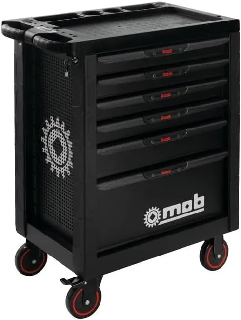 MONDELIN Servante BLACKLINER Mob 3 modules 6 tiroirs