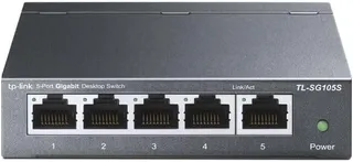 TP-Link Commutateur Réseau RJ45 pour Ordinateur, Boîtier en Métal, 5 Ports, TL-SG105S, Noir, 10 x 9,8 x 2,5 cm, 210 g, 9 V