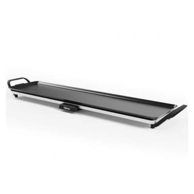 Tristar Grill de table slim XL - Grande surface de cuisson de 90 x 23 cm - Thermostat réglable - Revêtement antiadhésif - Bac collecteur de graisse amovible - Facile à nettoyer - BP-2669