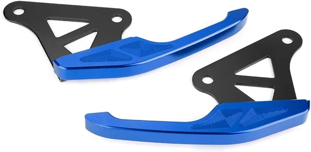 Tbest Kit Universel de Poignée de Rail Arrière de Barre d'appui de Passager de Passager de Moto en Aluminium Poignée Antidérapante Anodisée Bleue pour Vélos de Croisière (BLUE)