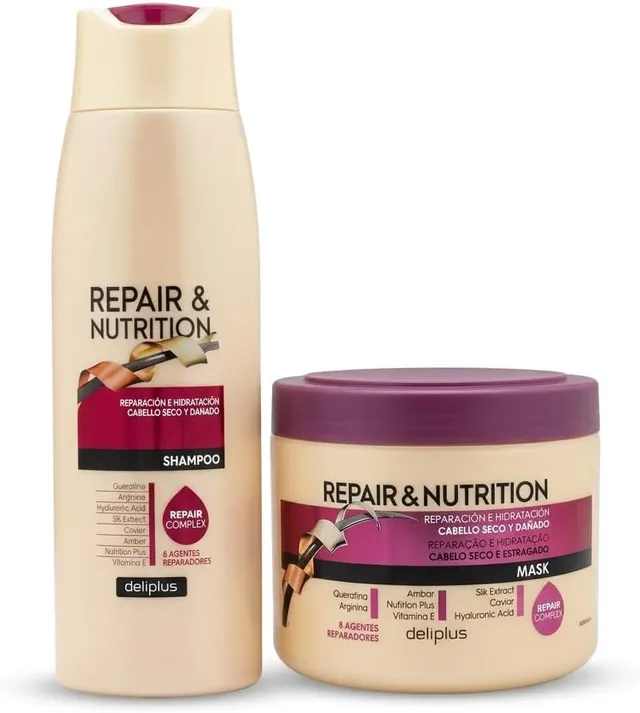 OFFRE EXCLUSIVE – Pack Duo Deliplus Repair & Nutrition Shampoing + Masque – Routine Hydratation et Brillance Cheveux Cassants au Meilleur Prix