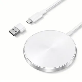 Chargeur Induction iPhone, Chargeur sans Fil Magnétique pour iPhone,15W Chargeur à Induction Rapide avec Mag Safe pour iPhone 18 Pro Max/18 Pro/Duo/Air/17/16/15/14/13/12, pour AirPods 5/4/3/2,Blanc
