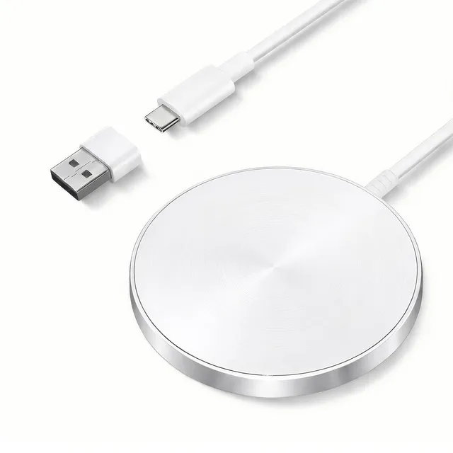 Chargeur Induction iPhone, Chargeur sans Fil Magnétique pour iPhone,15W Chargeur à Induction Rapide avec Mag Safe pour iPhone 18 Pro Max/18 Pro/Duo/Air/17/16/15/14/13/12, pour AirPods 5/4/3/2,Blanc