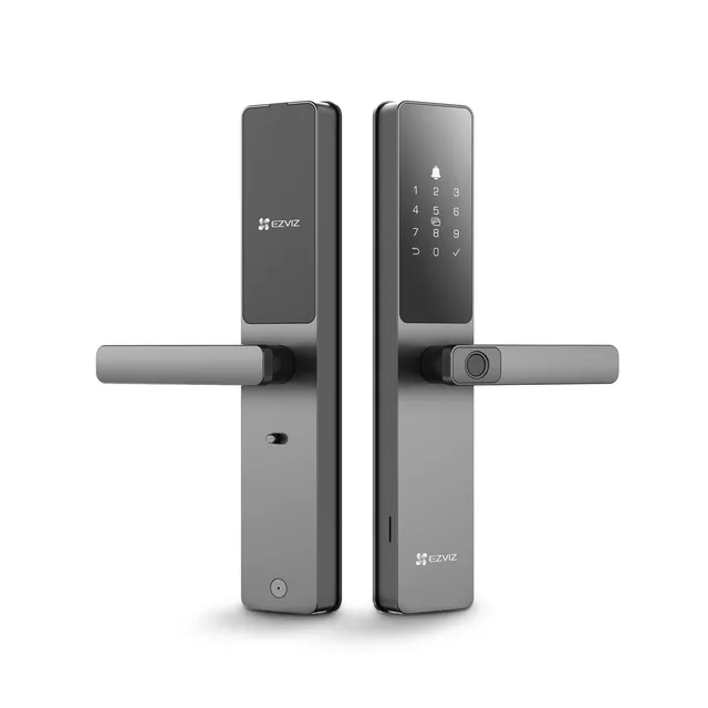 EZVIZ Serrure intelligente DL05, serrure de porte à entrée sans clé 7-en-1, avec accès par empreinte digitale – Entrée sans clé sécurisée, options de déverrouillage multiples, alertes instantanées