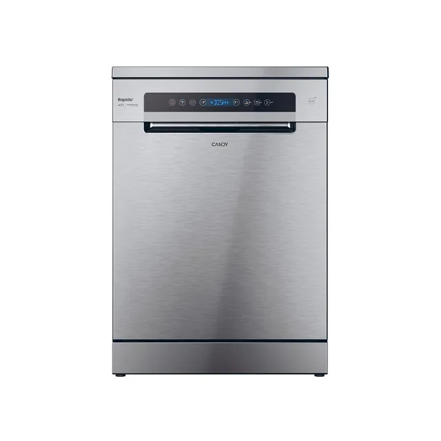 CANDY - Lave-Vaisselle - Pose Libre - 14 Couverts - Classe Énergétique C - Maxi Cuve, Wash & Dry 35 min, Ouverture Automatique, Contrôle à Distance - Inox - 60 x 82 cm - Modèle CF 4C6F0X