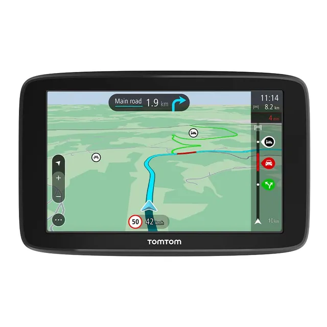 TomTom GPS Voiture GO Classic, 5 Pouces, Info Trafic, Essai des Alertes de Zones de Danger, Cartes EU, Mise à Jour Via WiFi, Fixation Reversible Intégrée Noir