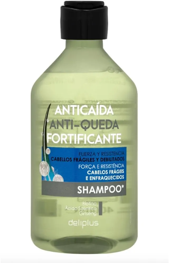 Shampooing anti-chute fortifiant 400 ml avec ginseng, biotine et acide salicylique. Deliplus