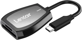 Lexar Lecteur Professionnel Double Fente avec connecteur USB-C pour Carte SD et microSD UHS-I, Noir