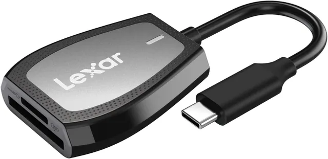 Lexar Lecteur Professionnel Double Fente avec connecteur USB-C pour Carte SD et microSD UHS-I, Noir