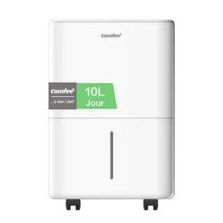 COMFEE' Déshumidificateur Compacte, Absorbe jusqu'à 10L/jour, Mode nuit, Child lock, Minuterie 24H, Réservoir 2,5 L, Pour pièce de 16-31㎡, Aqua Dry 10