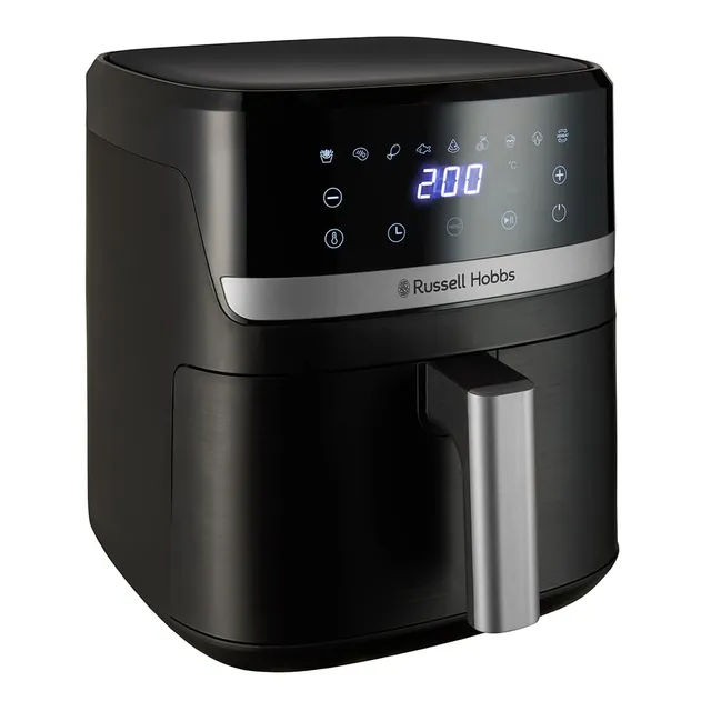 Russell Hobbs Air Fryer 5,5L Rapid Air [Compact, 9 Fonctions] Friteuse sans huile (économe, gril, cuit, rôtir, revêtement antiadhésif sans BPA, digital, pièces compatibles lave-vaisselle) 27621-56