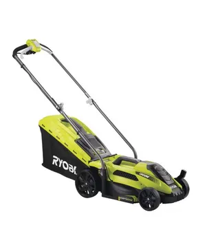 Tondeuse électrique RYOBI 1300W Coupe 33cm RLM13E33S - Bac de 35L, réglage centralisé de la Hauteur, 2-en-1 ramassage et Mulching, Ergonomique, idéale pour Jardins jusqu'à 300 m².
