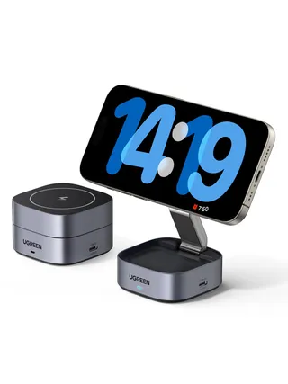 UGREEN Zapix Chargeur Induction 2 en 1 Qi Certifié MagSafe Rapide