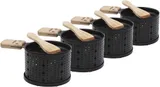 COOKUT - Lumi - Une raclette à la Bougie - Faites Fondre Votre Fromage en 3 Minutes - A Table, Devant la télé ou même en Pique Nique - Spatule Bois inclues - sans électricité - Pack de 4 appareils
