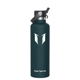 Super Sparrow Gourde Isotherme 1L - Bouteille Isotherme avec Paille - sans BPA - Gourdes Enfant INOX Bouche Standard pour Sport, Voyages, L'école, Bureau, Maison