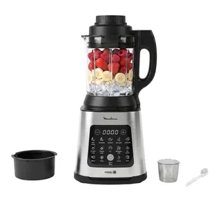 Moulinex Perfectmix Cook, Blender chauffant haute performance, 10 programmes auto, Recettes chaudes et froides, 1 400 W, panier vapeur, LM83SD10, 1400 W/INOX