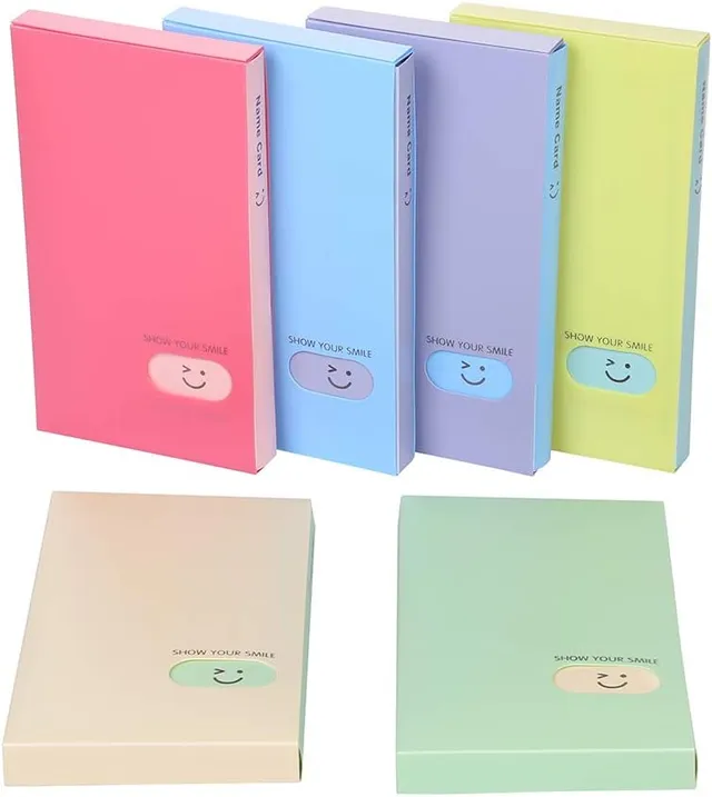 Lot de 2 porte-cartes contenant 120 pochettes, pour cartes de visite, cartes d’identité, cartes de crédit, album photo Keweis (Rose)