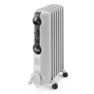 De'Longhi Radia S - Radiateur à Huile pour Pièces jusqu'à 45m³, Chauffage Électrique avec Thermostat de Sécurité, 7 Éléments, Chauffage Personnalisé avec Antigel, Portable, 1500W, Blanc (TRRS0715)