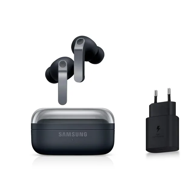 Samsung Galaxy Buds4 Pro, Écouteurs Bluetooth sans Fil, Son Hi-FI de qualité Studio, Double Haut-Parleur, Appels Ultra clairs, Audio 360, Réduction de Bruit Adaptative, Chargeur Secteur Inclus, Noir