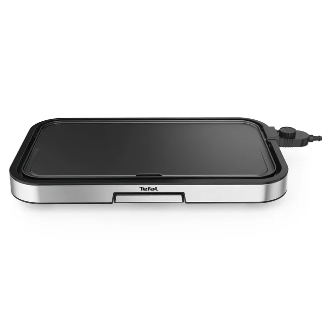 Tefal CB631D Giant Plancha Grill 12 personnes, Surface grillagée XXL Revêtement antiadhésif, Thermostat réglable, sans huile, cuisine saine, facile à nettoyer, 2300 W,Acier inoxydable